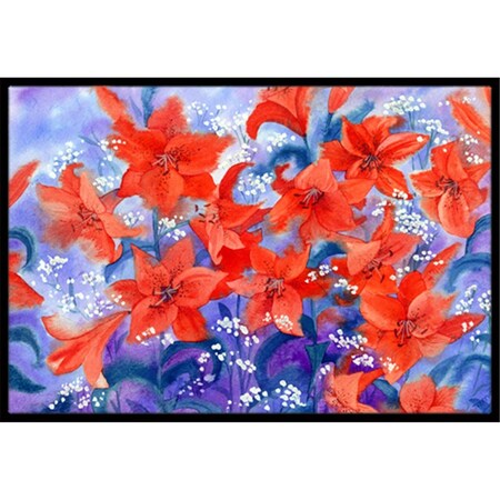 Carolines Treasures Lillies Indoor or Outdoor Mat- 18 x 27 IBD0257MAT